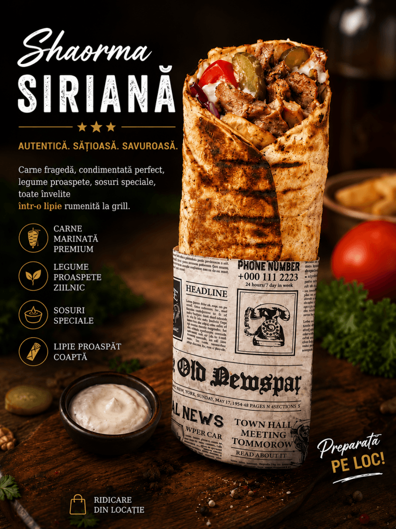 Shaorma siriană vita berbecuț